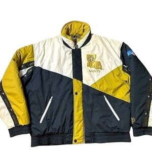 Pro Player New Orleans Saints Jacket L Black Gold Vintage Puffer Coat